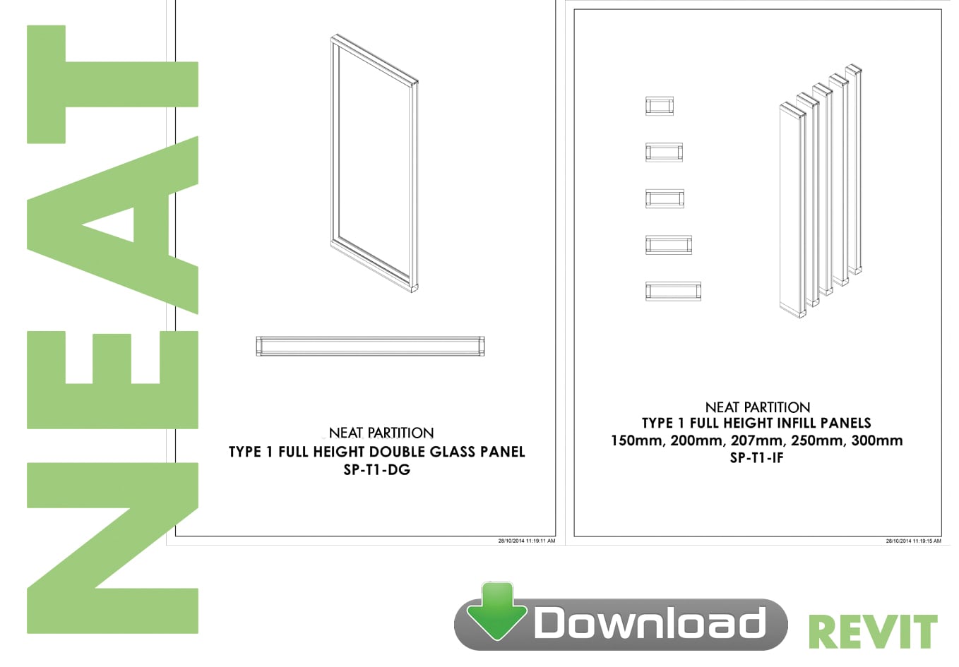 Neat Partition System Revit download - Formula Interiors